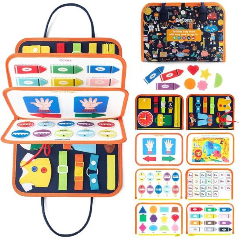 Busy Board Toddler Travel Toys Sensory Toys for Toddlers 1 2 3 4, Learning Toys